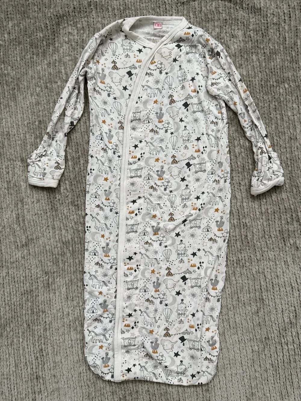 Magnetic Me Baby Gown NB-3M Circus Animal Print Magnetic Closure Sleep Gown